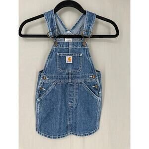 Carhartt Bib Overall Dress 4T Girls Toddler Denim Cotton Youth Kids